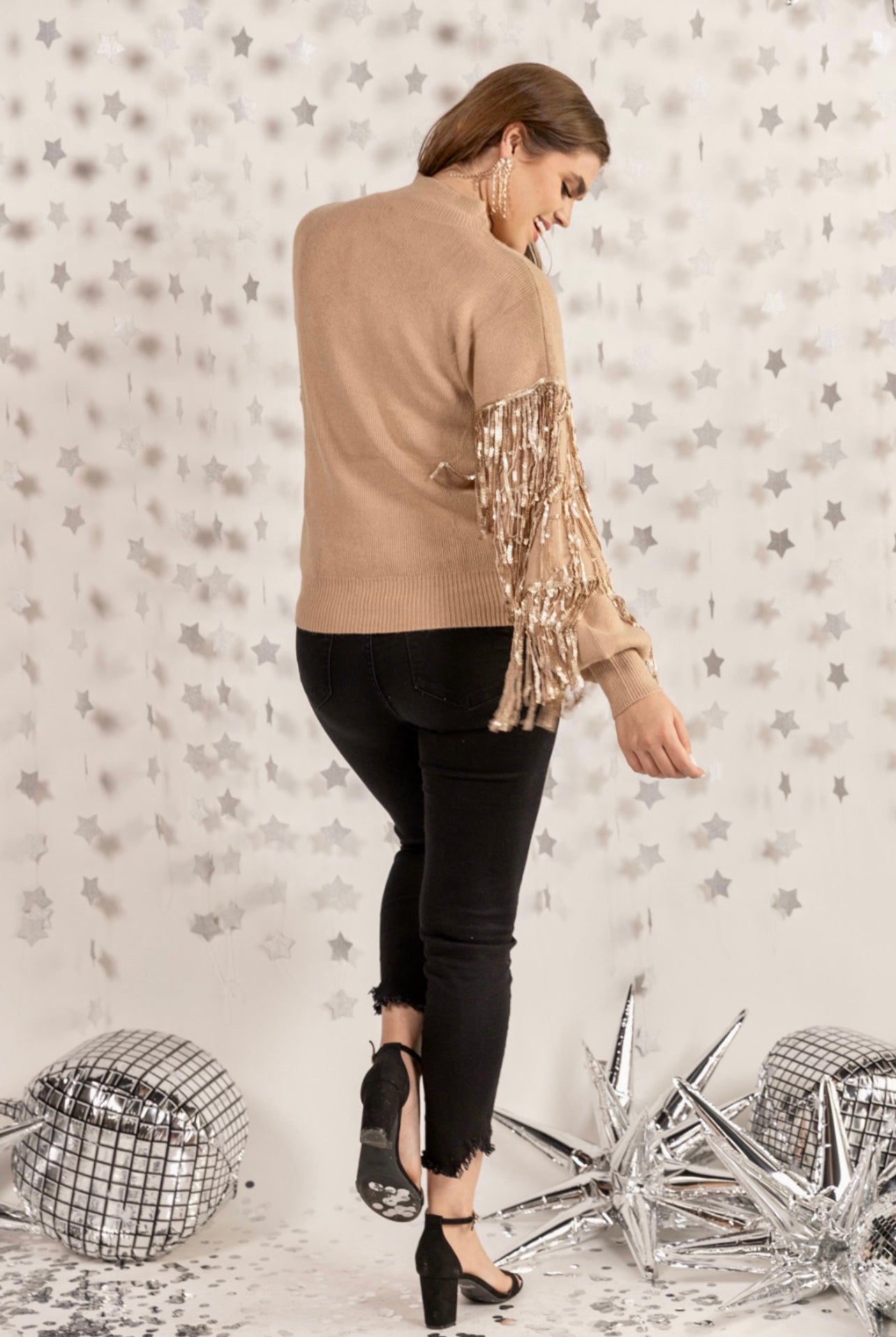 Counting Down Sequin Fringe Sweater