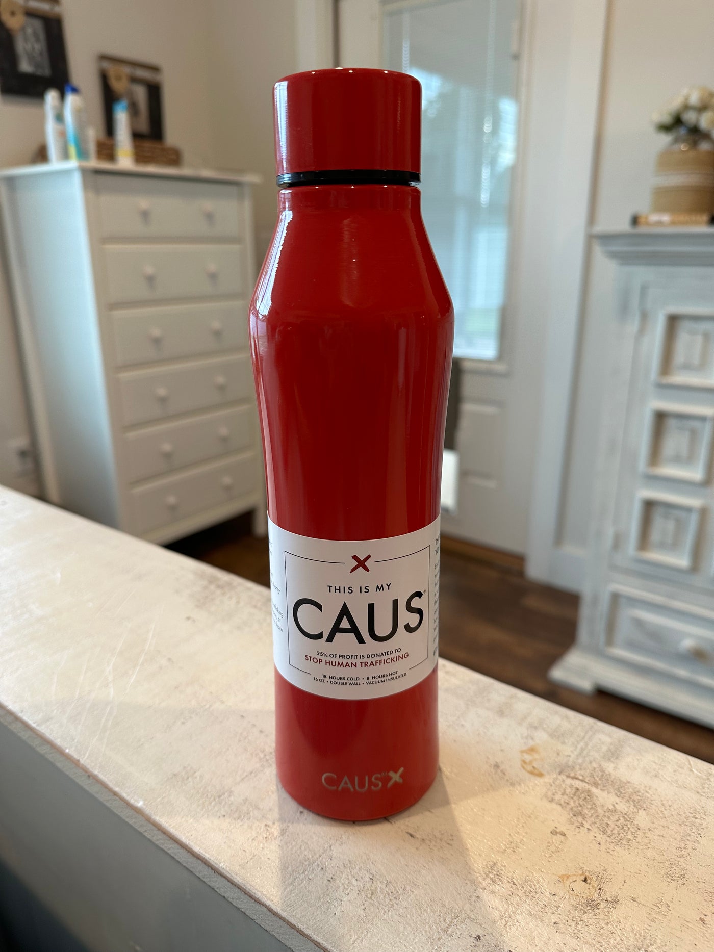 Caus 16oz Red Water Bottle