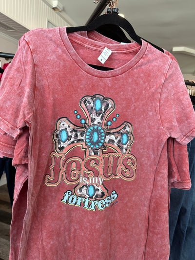 Jesus is my Fortress Rust Tee (Final Sale)